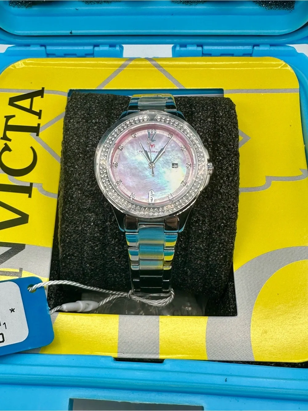 NEW Technomarine Luna Tides Steel Watch Pink Mother of Pearl Dial 33mm TM-826013